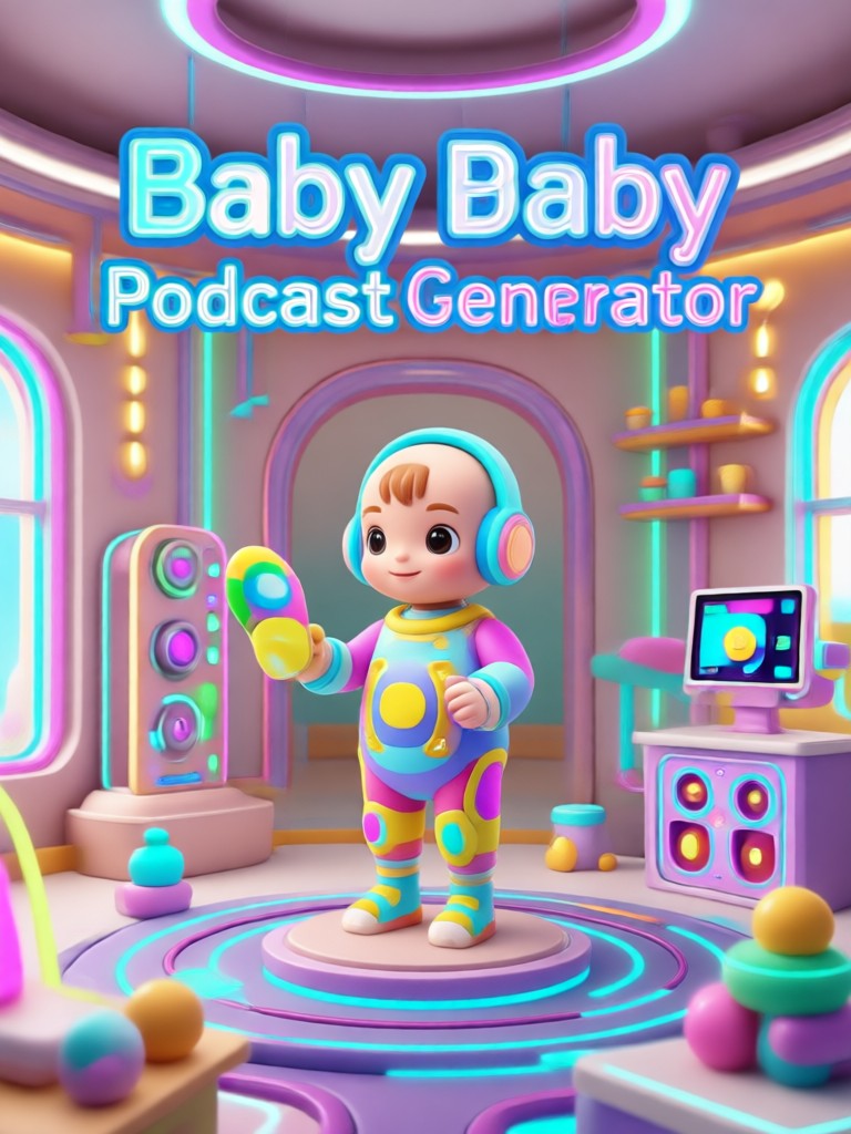 Heartwarming family podcast with AI baby