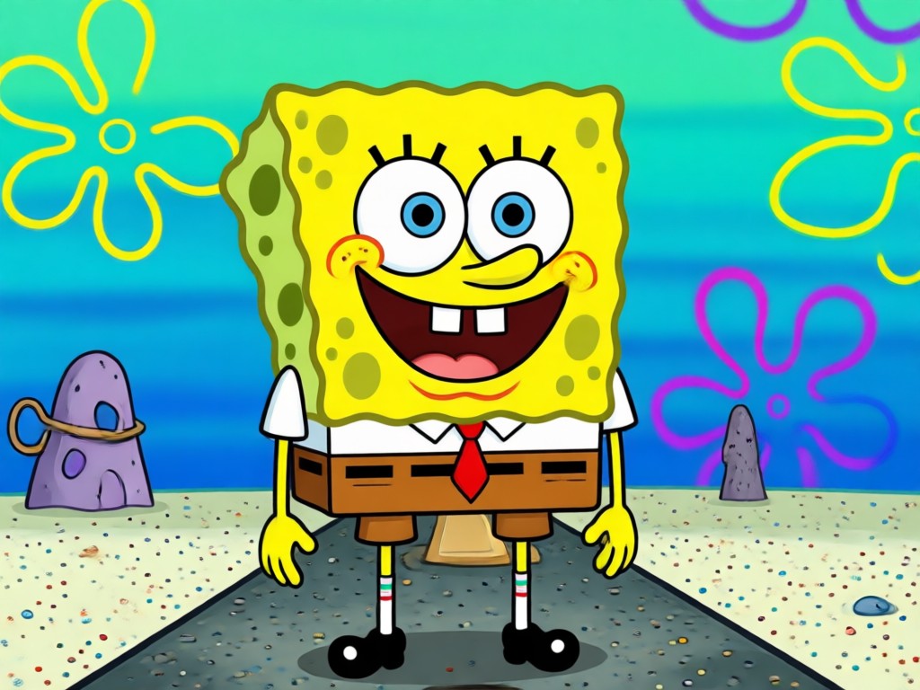 AI face swap on SpongeBob character