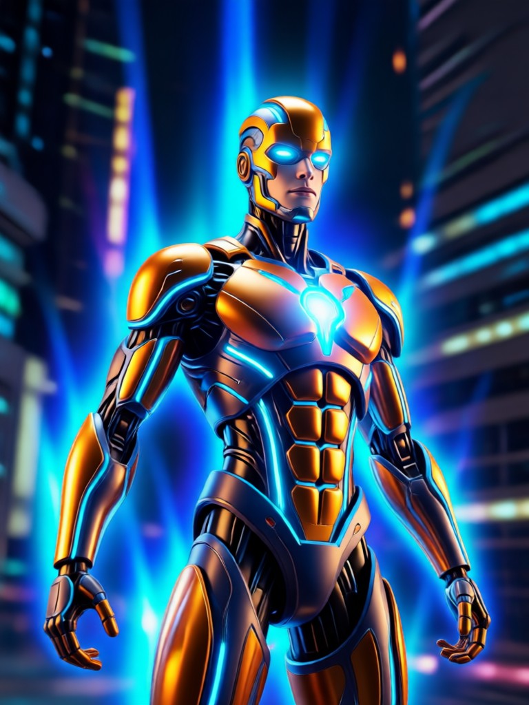 Epic fantasy warrior AI action hero in a mystical forest