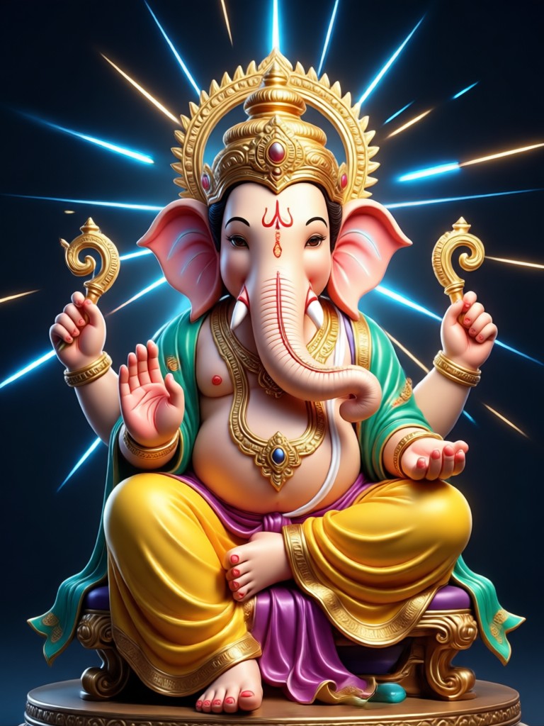 Minimalist line art Ganesh Ji AI creation