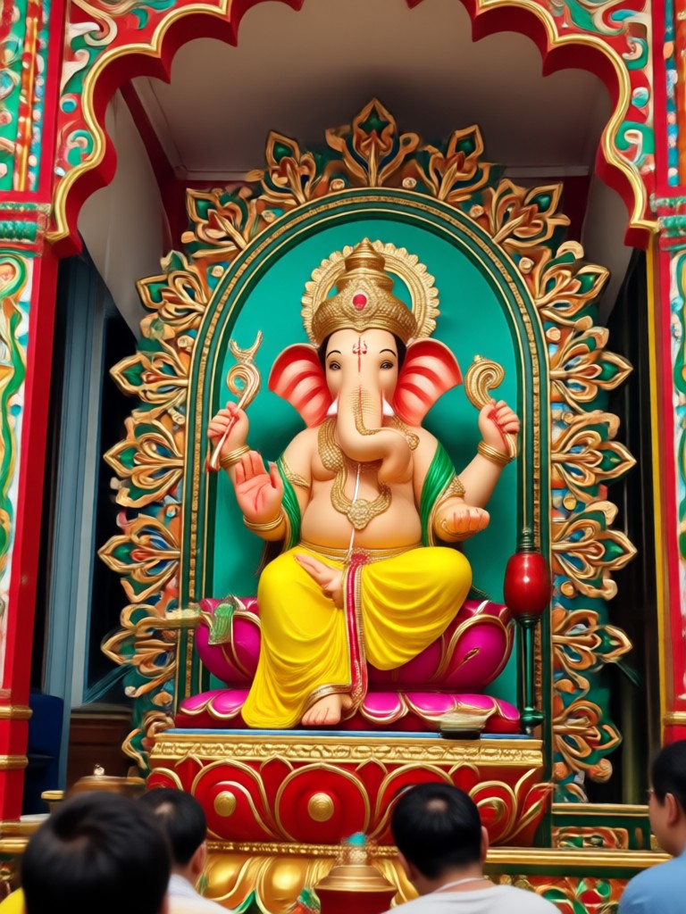 Mobile app showcasing AI Ganpati photo creation