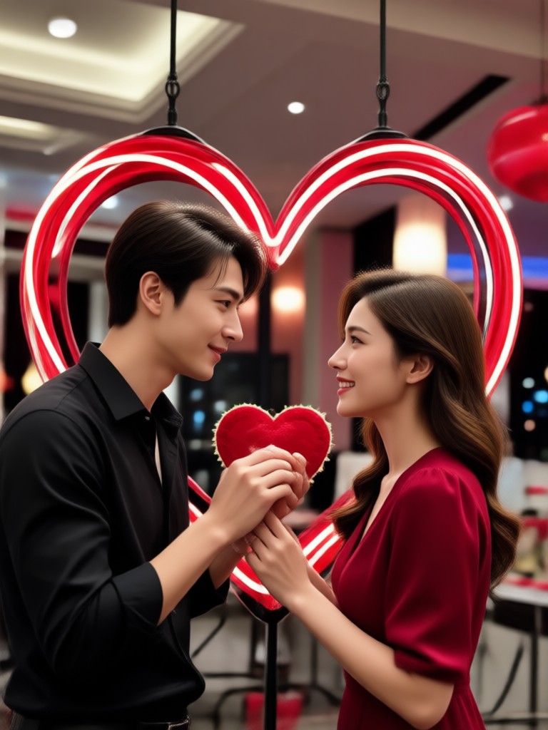 Plantilla de San Valentín con montaje cinematográfico de pareja