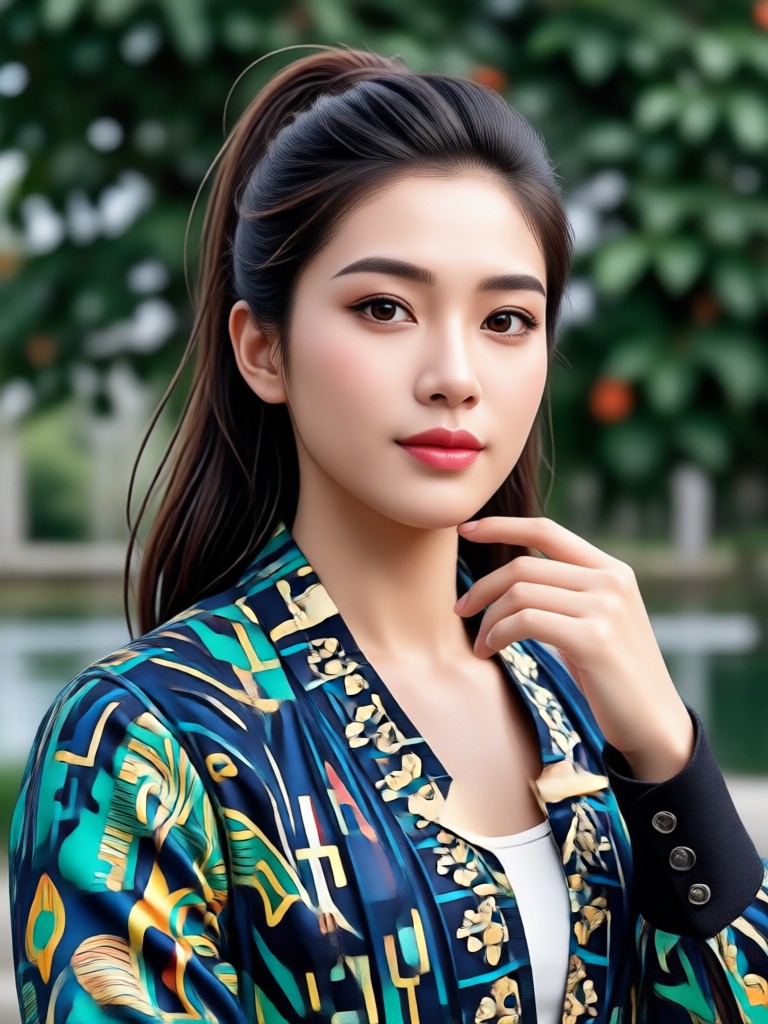 AI edit changing eye color and makeup