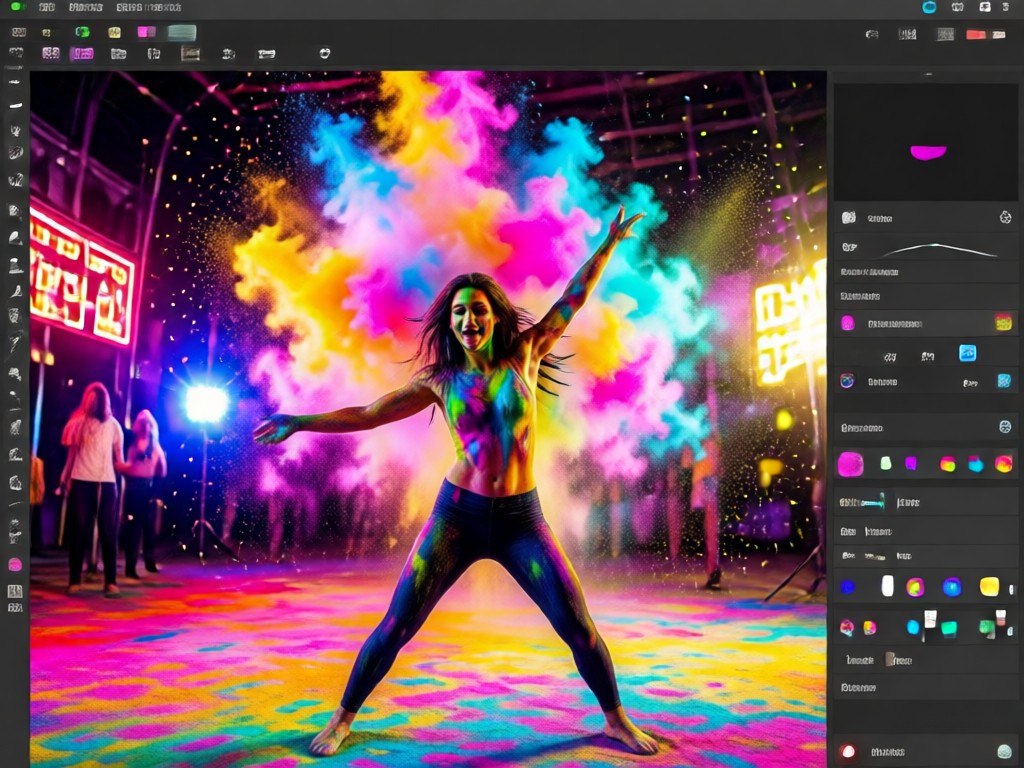 AI Holi powder effect on portrait
