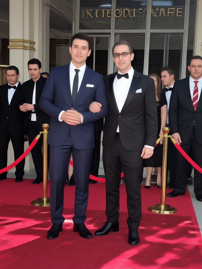 Modern chic AI red carpet look
