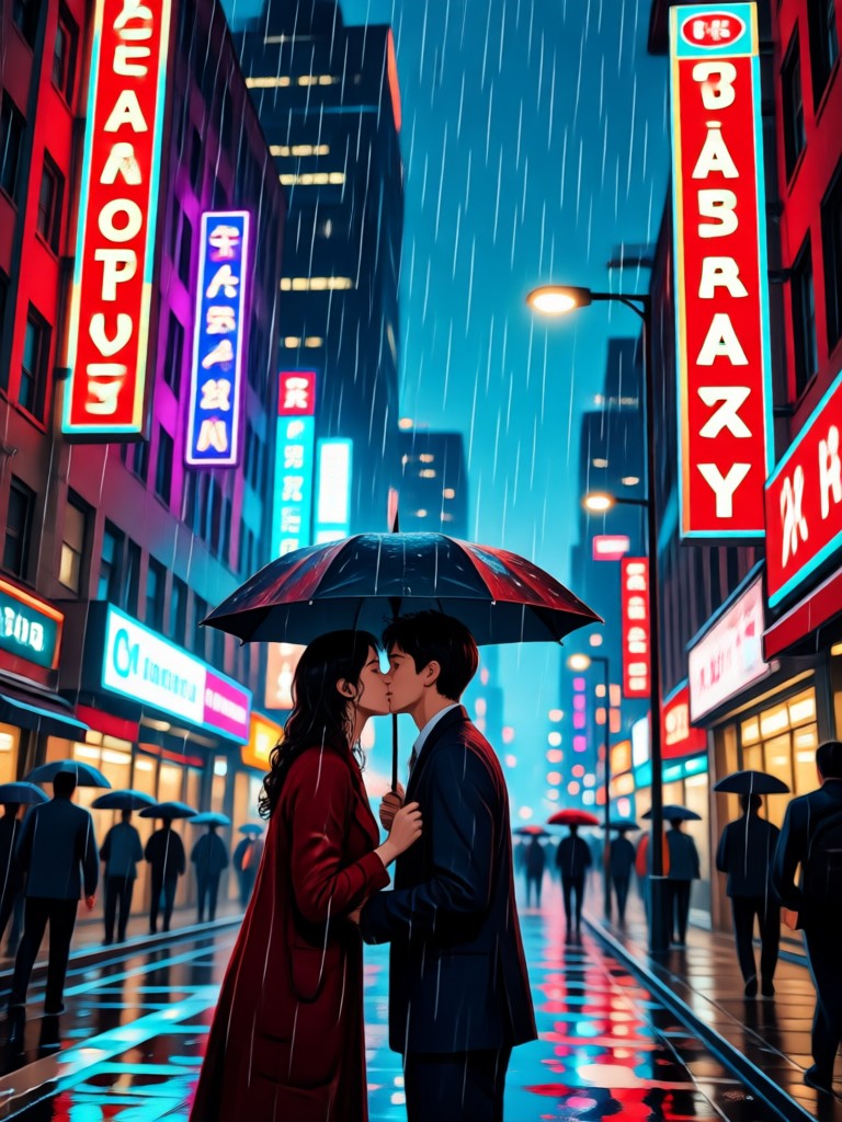 ヴィンテージフィルムグレインの雨エフェクト