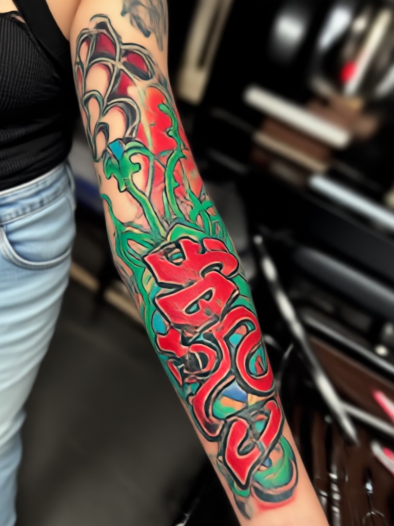 Japanese dragon sleeve tattoo generated by AI