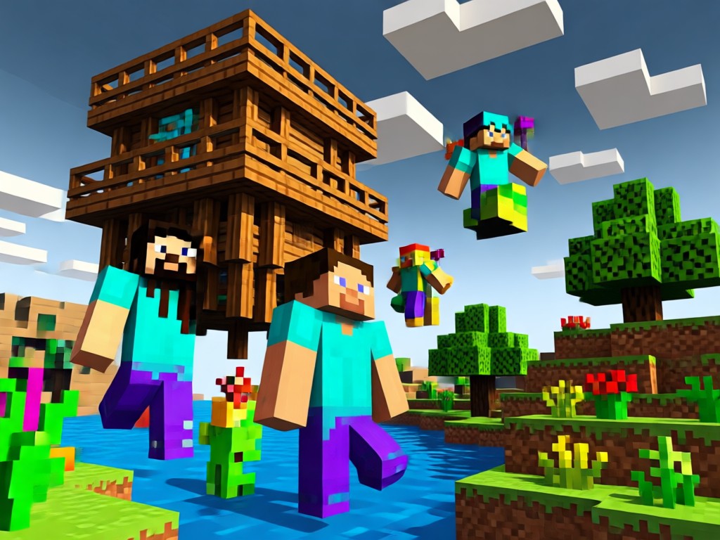 AI generated Minecraft mountain and forest biome