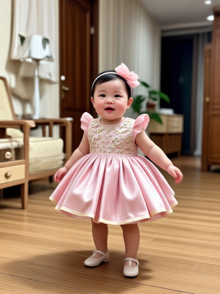 Baby as a little elf dancing jig