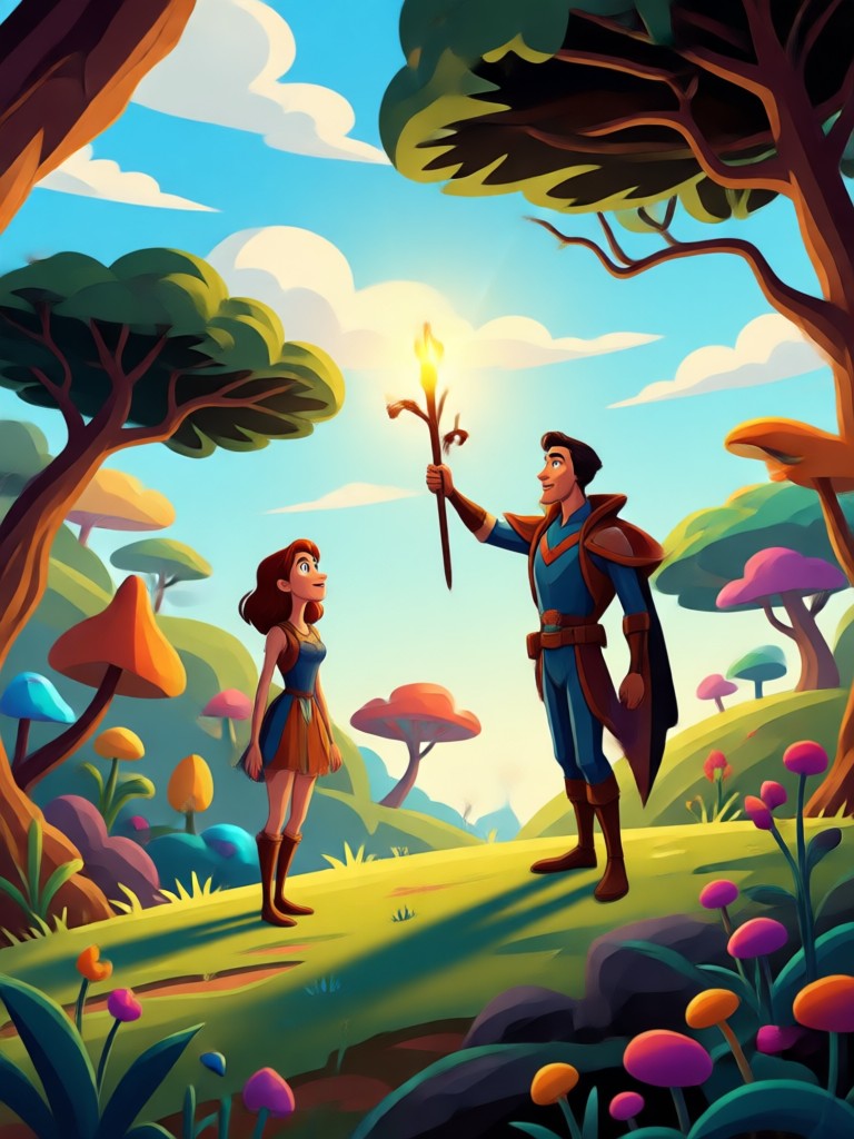 Epic Disney AI poster for a dragon tamer saga