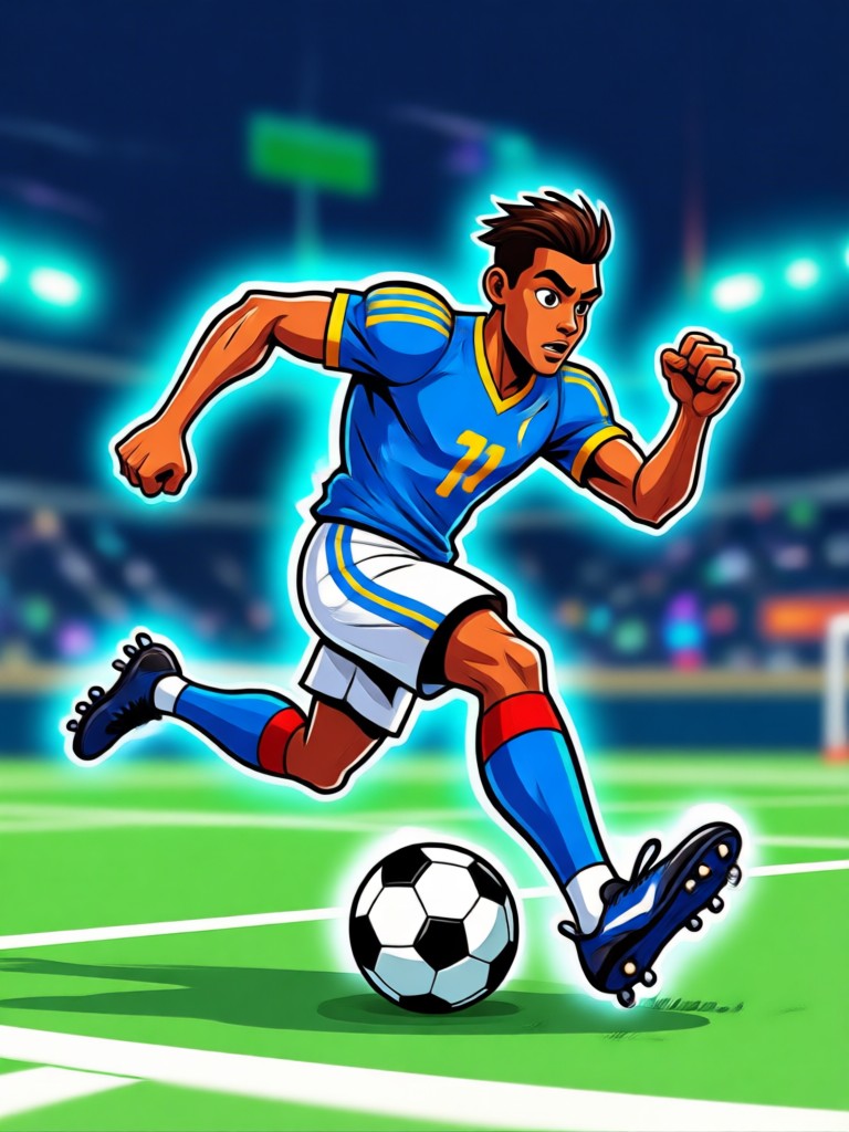 3D 렌더링 축구 선수 모델