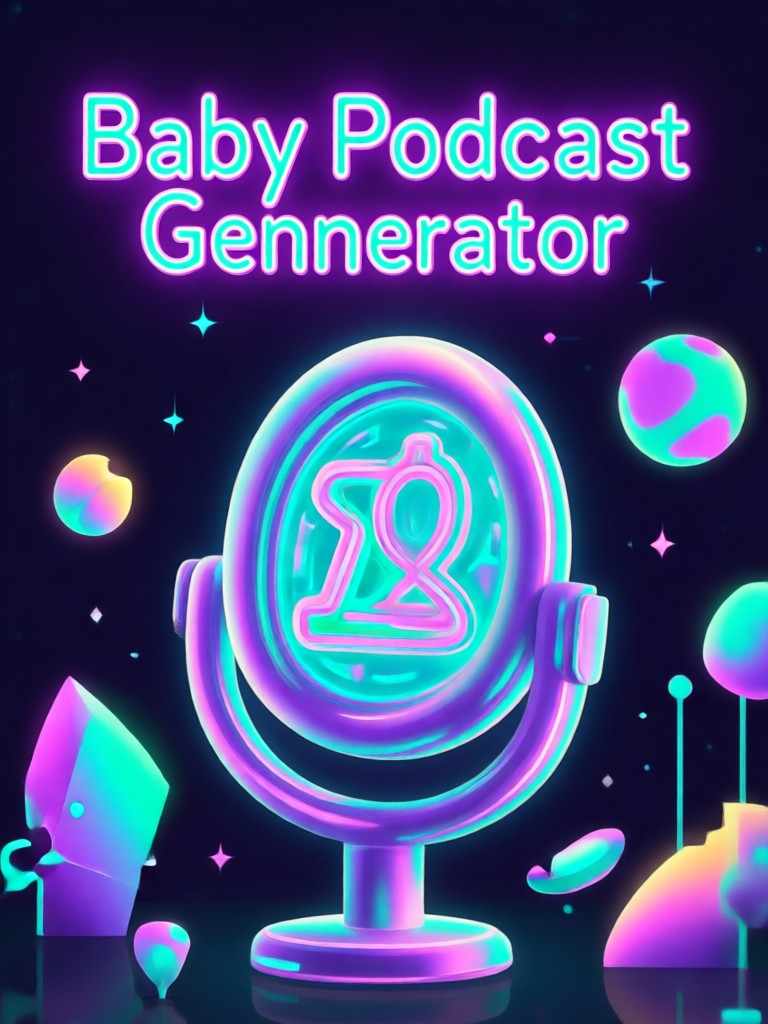 Baby podcast with cartoon background