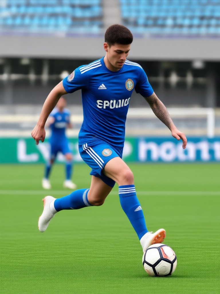 Realistischer Spielavatar mit Team-Abzeichen