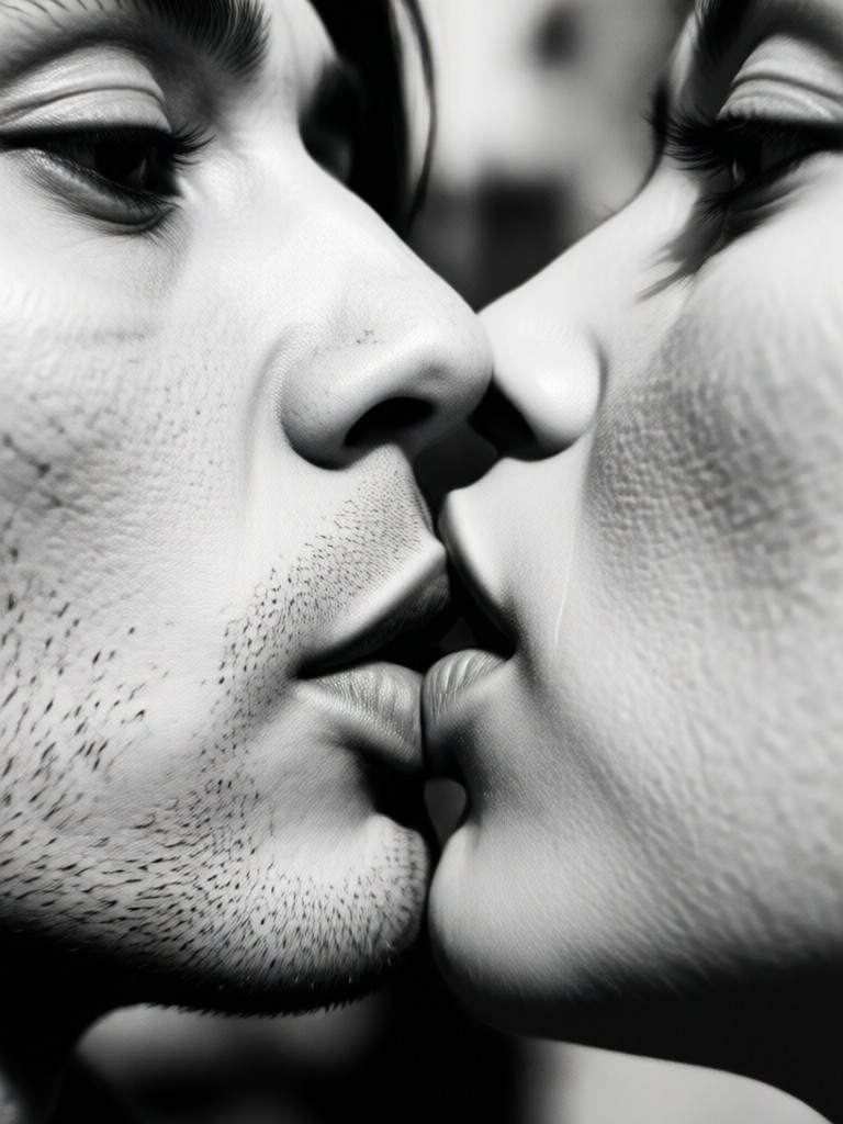 Vintage Hollywood Glamour Kiss