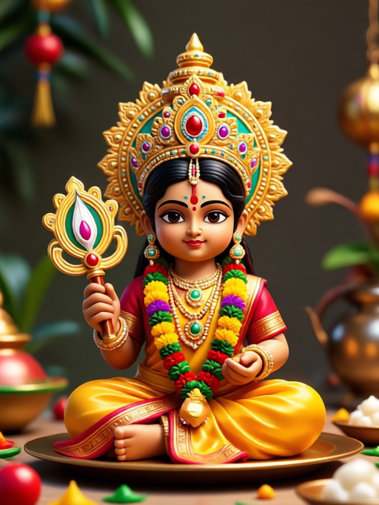 Retrato Sereno de Varamahalakshmi Vratham