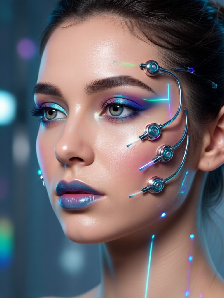 AI beauty with cinematic lighting and striking eyes