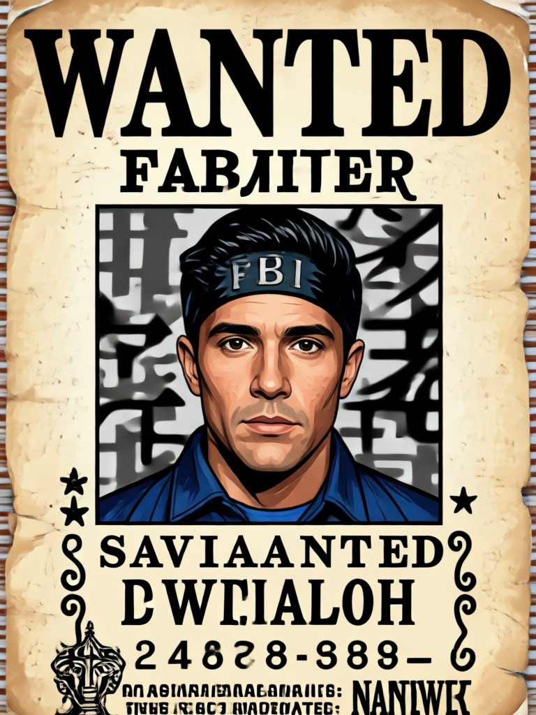 Anime style FBI poster creation