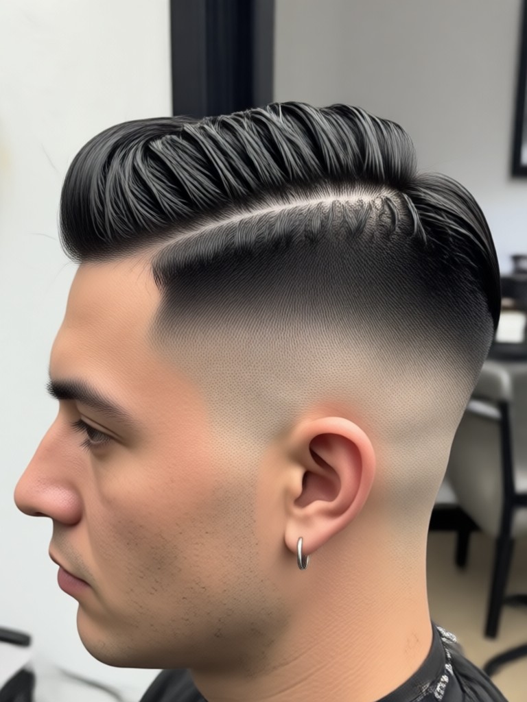 AI generated curly hair taper fade transformation
