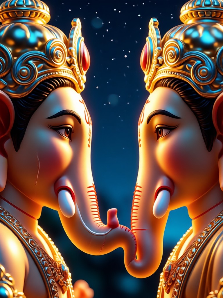 Mobile app showcasing Ganpati AI photo creation