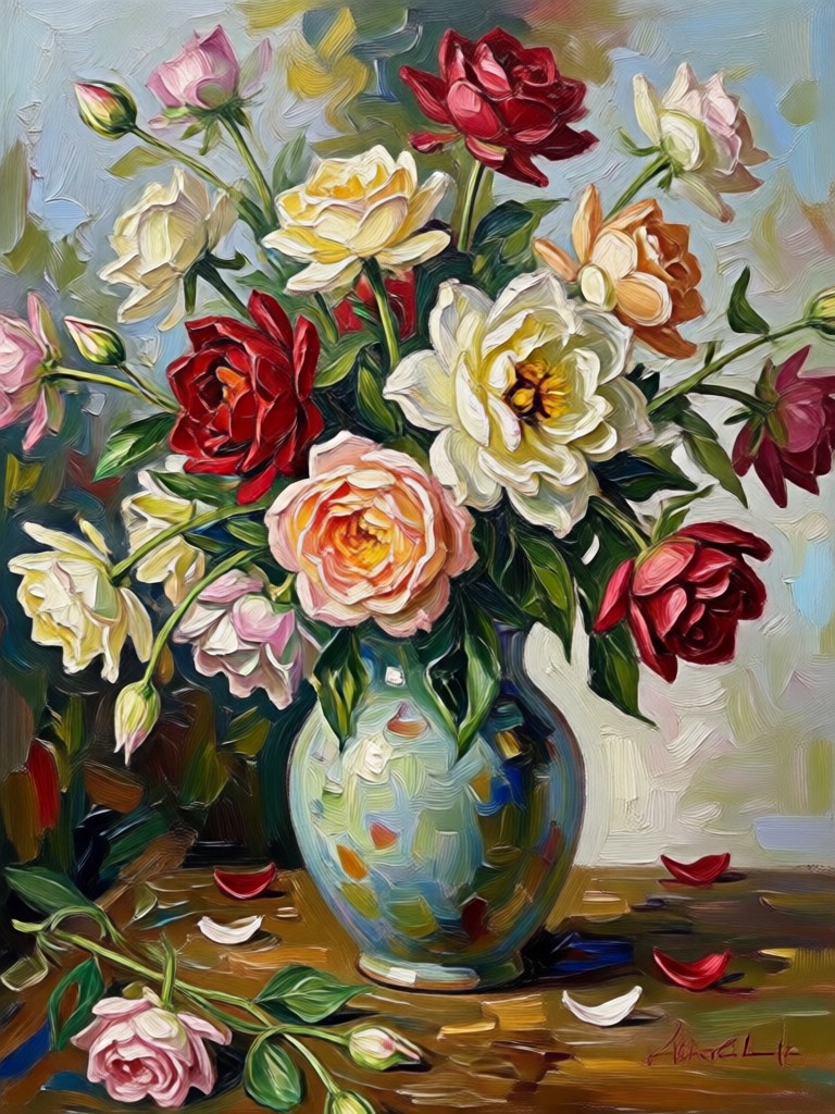 Retrato con un toque moderno sobre el estilo clásico de pintura Flamenca
