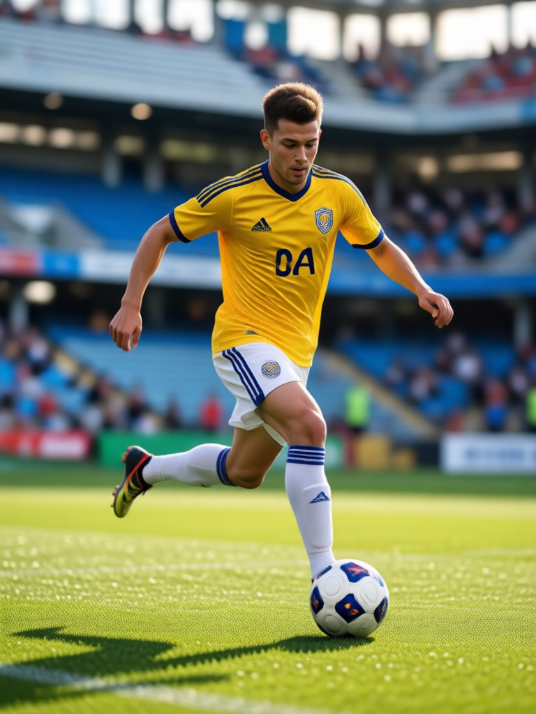 Junger Fußballspieler-Avatar in Trainingskleidung
