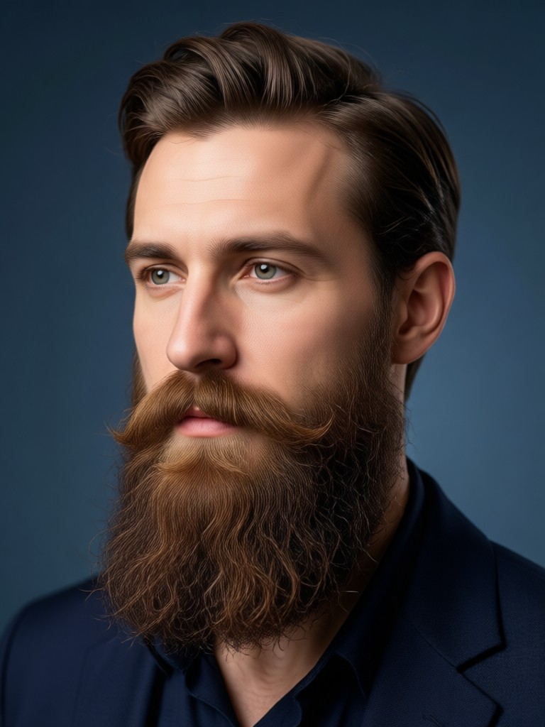 Dramatic beard makeover using AI filter
