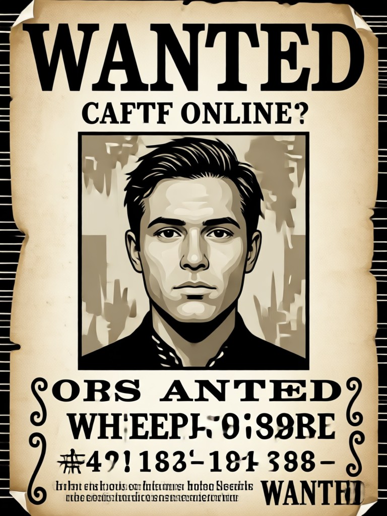 Wanted poster for a game or roleplay event