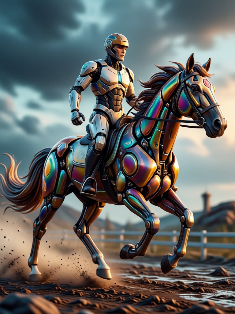AI horse riding app on mobile