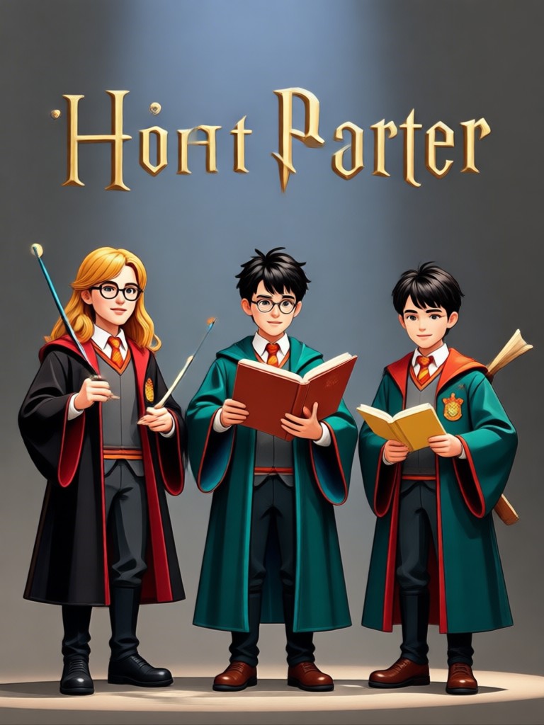 Retrato de personaje IA de la casa Gryffindor