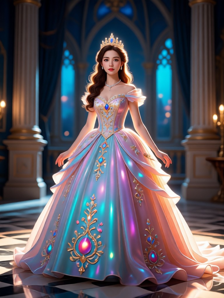 Cinderella Ball Gown Transformation AI Video