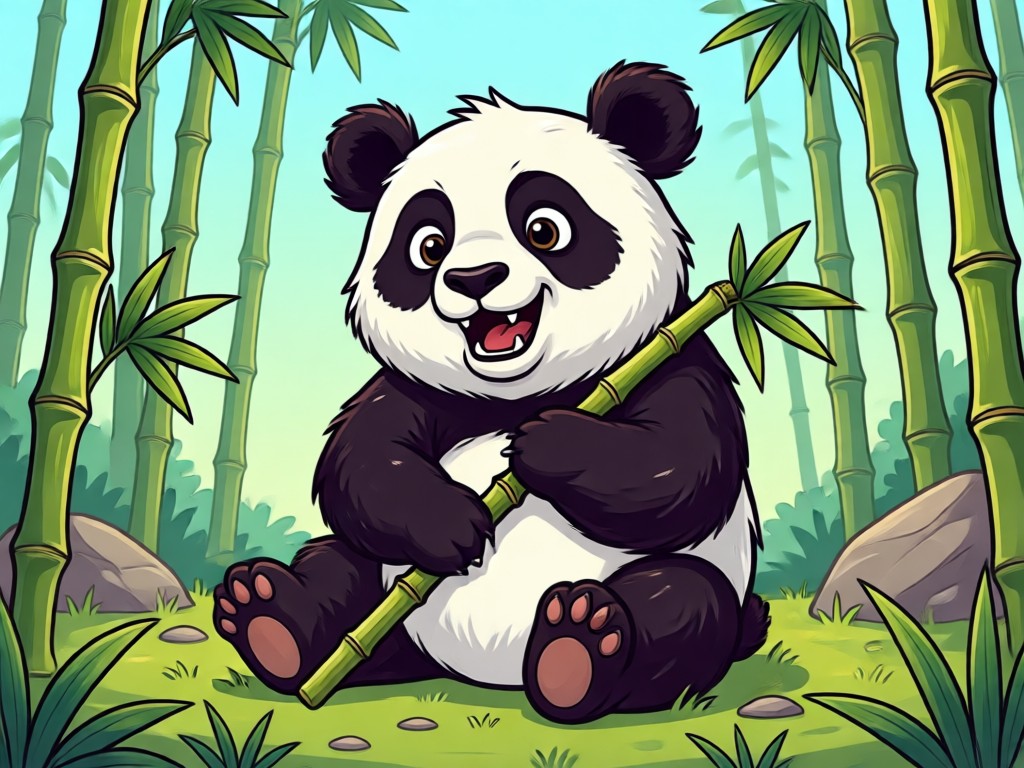Photo transformed into a cartoon panda