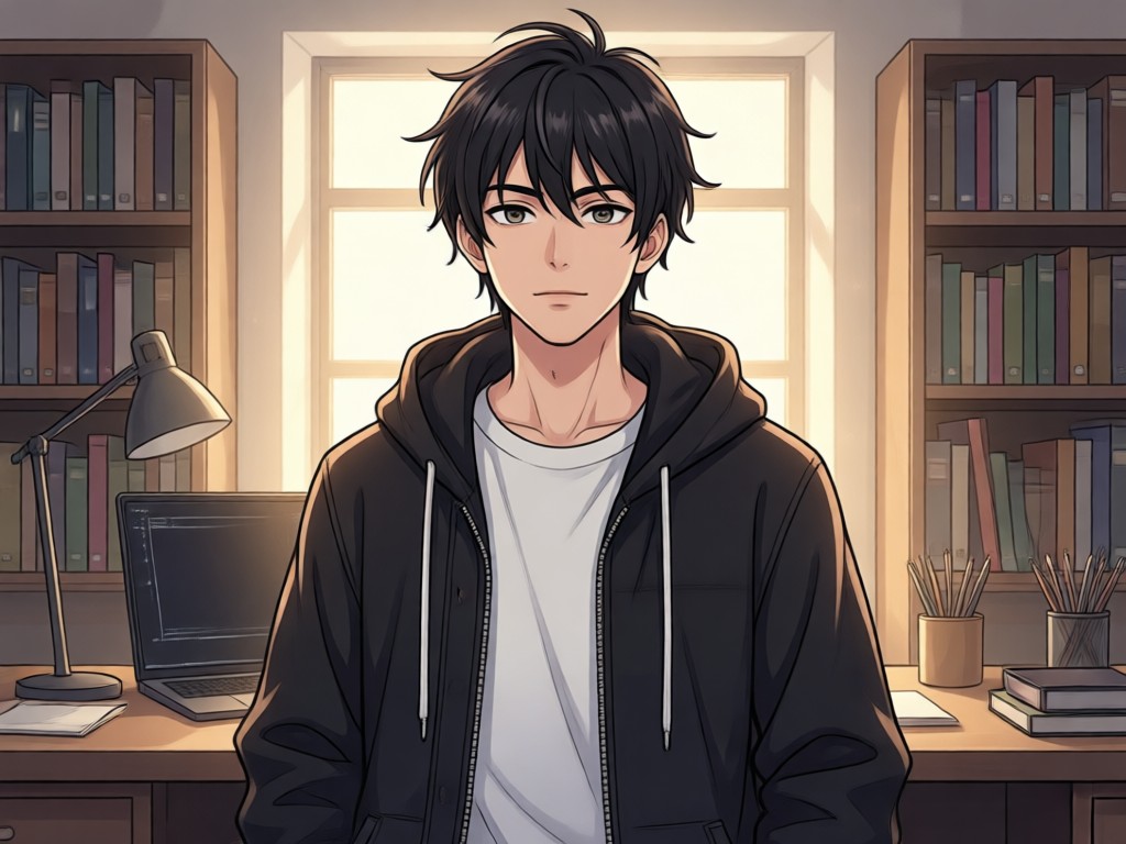 Anime character with blended art styles