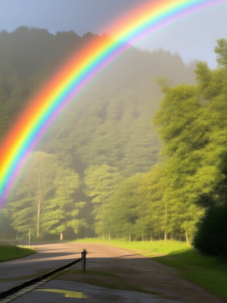Rainbow prism effect on glass