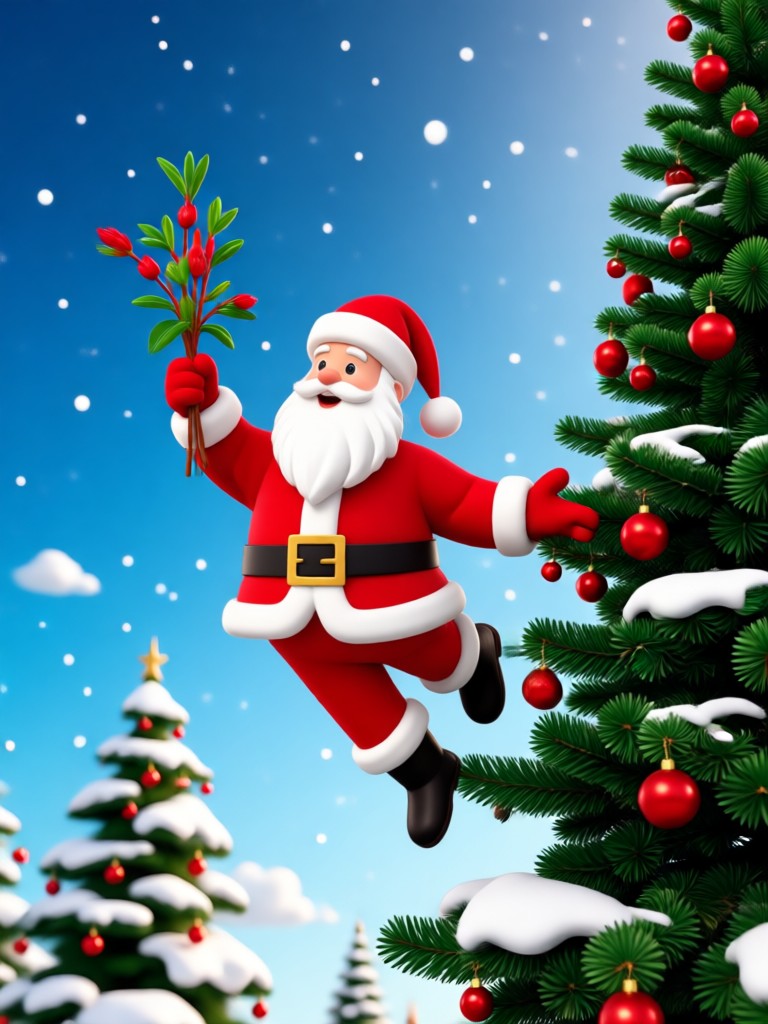 Video de Santa con texto festivo Feliz Navidad