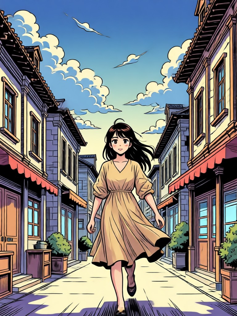 Filtro de anime estilo Ghibli aplicado a uma foto de paisagem