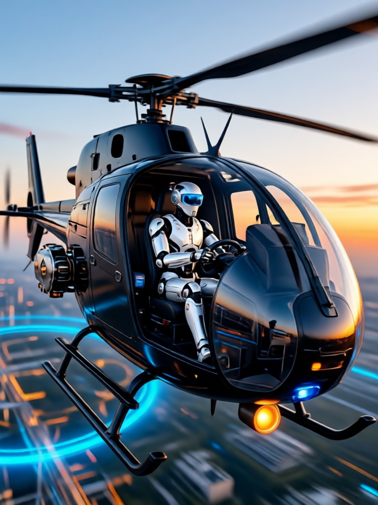 AI generated helicopter formation flying