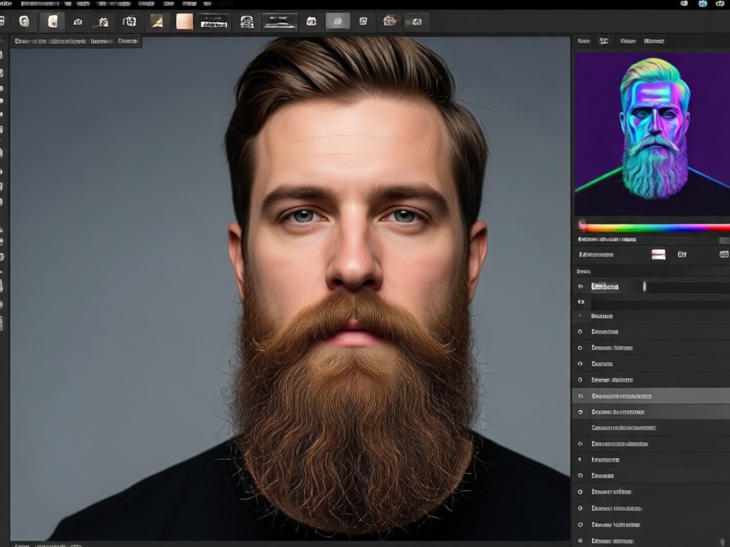 Easy one click AI beard filter process
