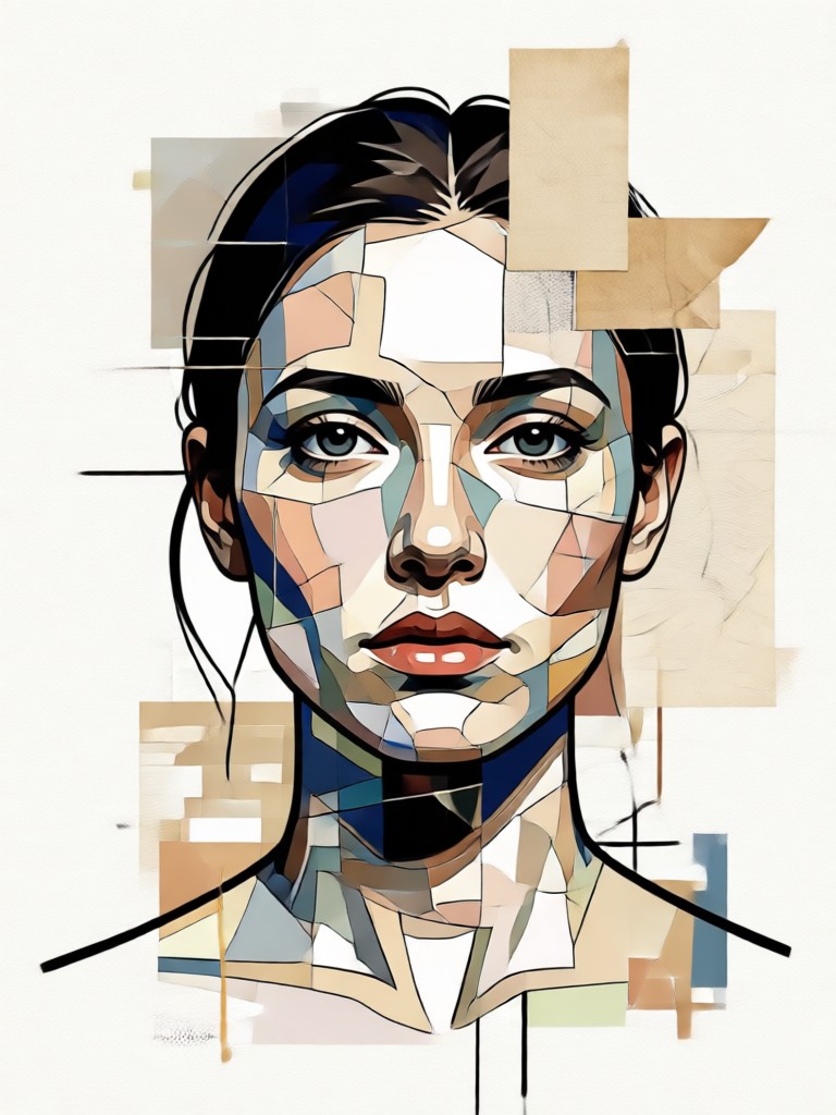 Geometric grid collage with neutral tones