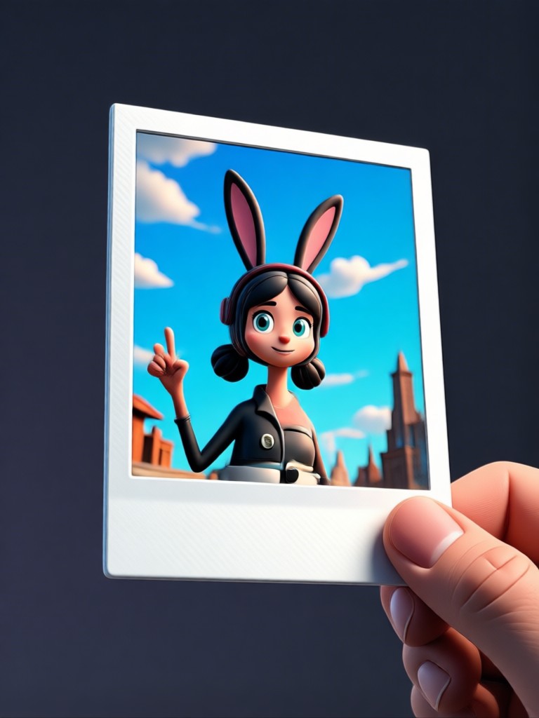 Travel memory as vintage 3D polaroid effect
