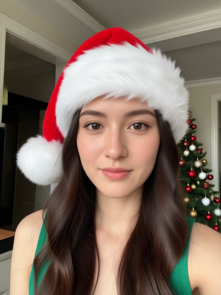 AI adding a Christmas hat to a photo