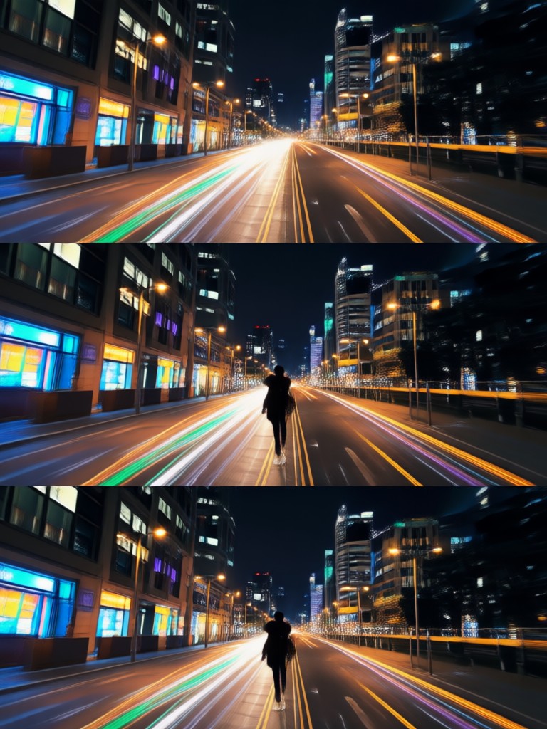 Video AI romantis ciuman dengan lampu mobil