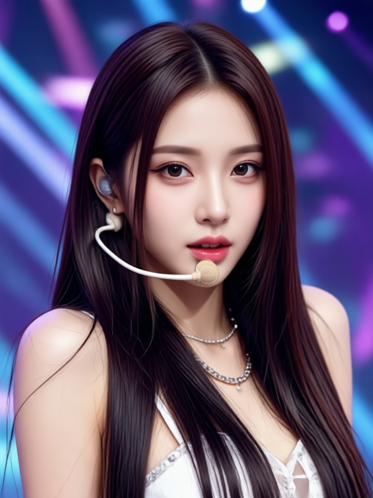 Powerful stage presence AI idol image