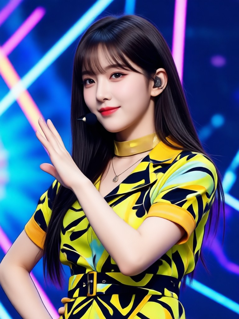 위엄 있는 K-Pop 시상식 가운 AI 컨셉