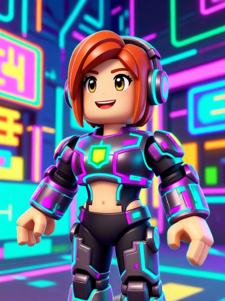 Chibi style Roblox character with large eyes