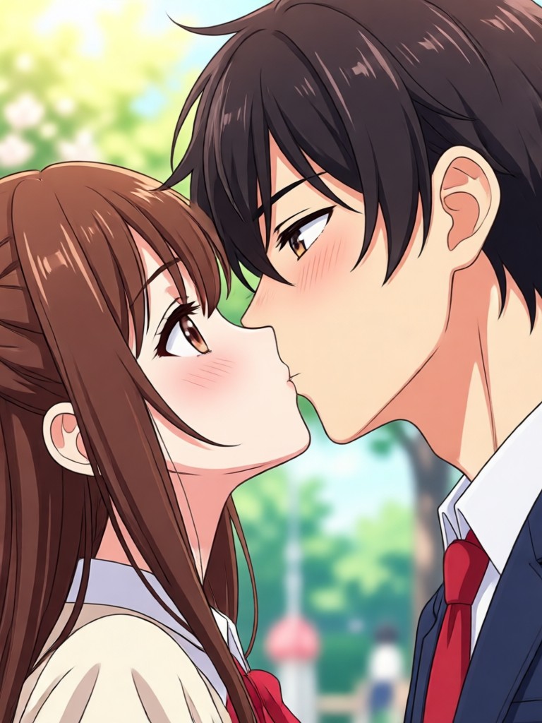 Video ciuman gaya anime vintage