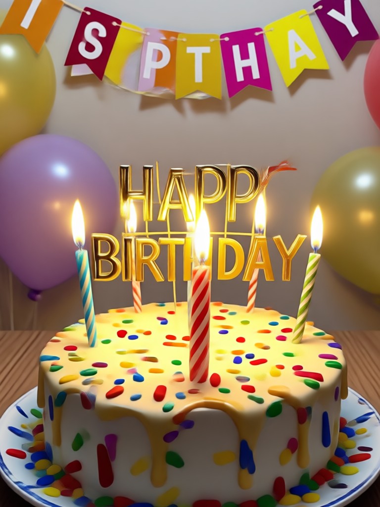 Birthday greeting video example with photos and animations
