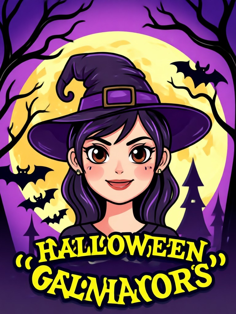 Gruseliger Clown-Halloween-Avatar mit Make-up und farbigem Haar