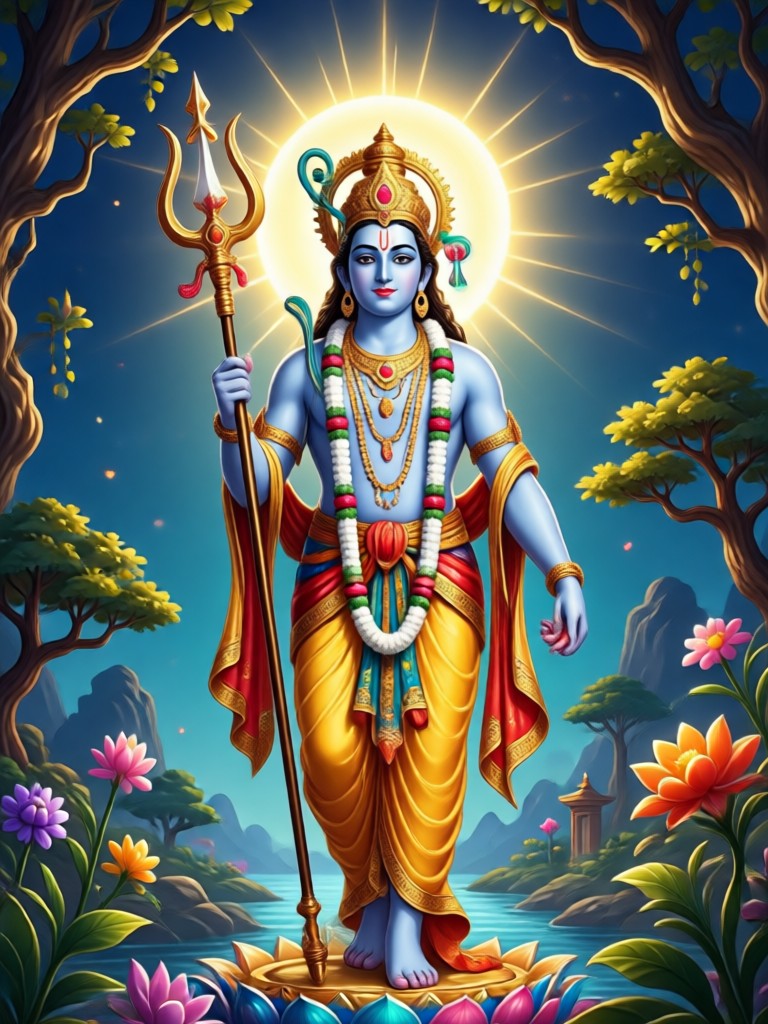 Lord Krishna in royal attire AI art