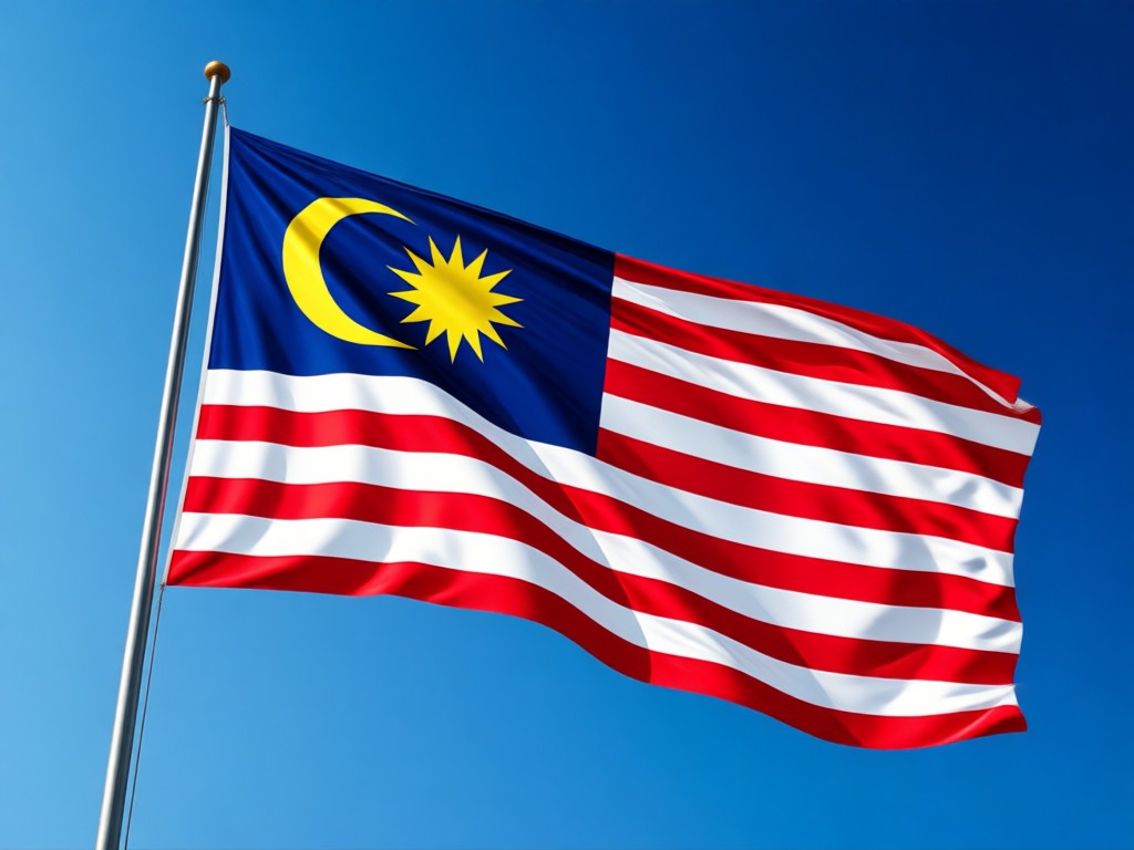 Malaysian flag photo transformed into an oil painting style