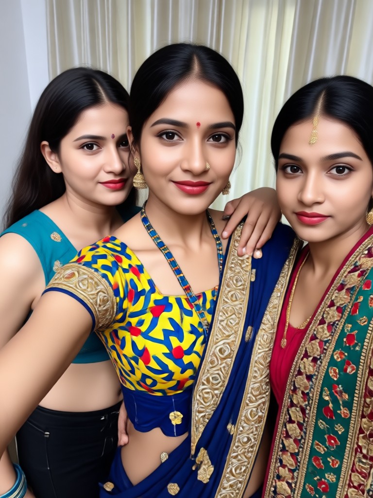 lebendige Farben Hot Indian Girls Boobs Style